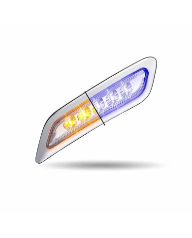 TXTLED-P100AB-PETERBILT 579/567/587 DRIVER DOOR MARKER LIGHT-DUAL REVOLUTION AMBER/BLUE LED  TXTLED-P100AB-PETERBILT 579/567/587 DRIVER DOOR MARKER LIGHT-DUAL REVOLUTION AMBER/BLUE LED