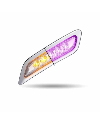 TXTLED-P100AP-PETERBILT 579/567/587 DRIVER DOOR MARKER LIGHT-DUAL REVOLUTION AMBER/PURPLE LED  TXTLED-P100AP-PETERBILT 579/567/587 DRIVER DOOR MARKER LIGHT-DUAL REVOLUTION AMBER/PURPLE LED