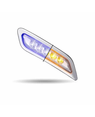 TXTLED-P200AB-PETERBILT 579/567/587 PASSENGER DOOR MARKER LIGHT-DUAL REVOLUTION AMBER/BLUE LED  TXTLED-P200AB-PETERBILT 579/567/587 PASSENGER DOOR MARKER LIGHT-DUAL REVOLUTION AMBER/BLUE LED