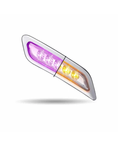 TXTLED-P200AP-PETERBILT 579/567/587 PASSENGER DOOR MARKER LIGHT-DUAL REVOLUTION AMBER/PURPLE LED  TXTLED-P200AP-PETERBILT 579/567/587 PASSENGER DOOR MARKER LIGHT-DUAL REVOLUTION AMBER/PURPLE LED
