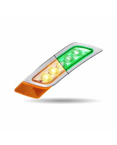 TXTLED-P300AG-PETERBILT 579/567/587 DRIVER FENDER MARKER LIGHT-DUAL REVOLUTION AMBER/GREEN LED  TXTLED-P300AG-PETERBILT 579/567/587 DRIVER FENDER MARKER LIGHT-DUAL REVOLUTION AMBER/GREEN LED