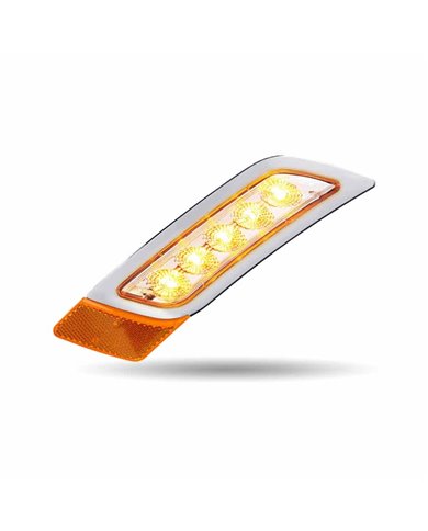TXTLED-P300CA-PETERBILT 579/567/587 DRIVER MARKER FENDER LIGHT- CLEAR AMBER LED  TXTLED-P300CA-PETERBILT 579/567/587 DRIVER MARKER FENDER LIGHT- CLEAR AMBER LED