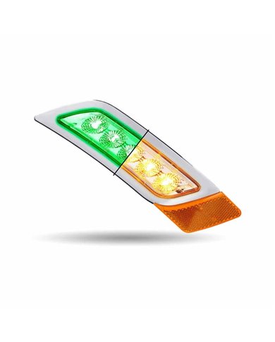 TXTLED-P400AG-PETERBILT 579/567/587 PASSENGER FENDER MARKER LIGHT-DUAL REVOLUTION AMBER/GREEN LED  TXTLED-P400AG-PETERBILT 579/567/587 PASSENGER FENDER MARKER LIGHT-DUAL REVOLUTION AMBER/GREEN LED