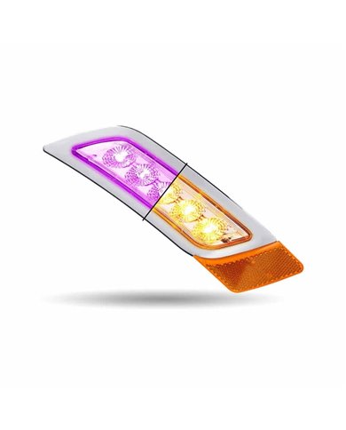 TXTLED-P400AP-PETERBILT 579/567/587 PASSENGER FENDER MARKER LIGHT-DUAL REVOLUTION AMBER/PURPLE LED  TXTLED-P400AP-PETERBILT 579/567/587 PASSENGER FENDER MARKER LIGHT-DUAL REVOLUTION AMBER/PURPLE LED