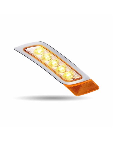 TXTLED-P400CA-PETERBILT 579/567/587 PASSENGER FENDER MARKER LIGHT- CLEAR AMBER LED  TXTLED-P400CA-PETERBILT 579/567/587 PASSENGER FENDER MARKER LIGHT- CLEAR AMBER LED