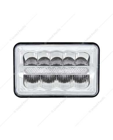 UP34125 - ULTRALIT - 9 High Power LED 4" X 6" Rectangular Light With White Position Light Bar UP34125 - ULTRALIT - 9 High Power LED 4" X 6" Rectangular Light With White Position Light Bar