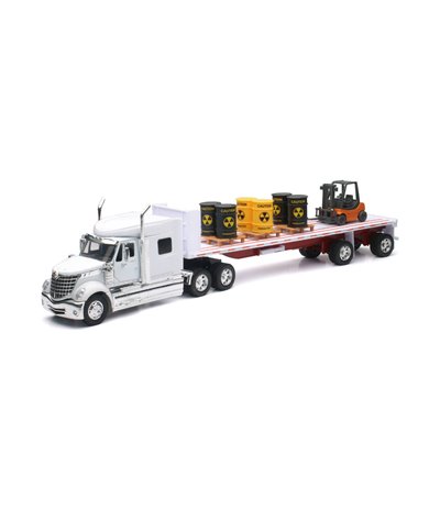 NRYSS-10393B - 1/32 INTERNATIONAL LONESTAR FLATBED W/ BARRELS AND FORKLIFT NRYSS-10393B - 1/32 INTERNATIONAL LONESTAR FLATBED W/ BARRELS AND FORKLIFT