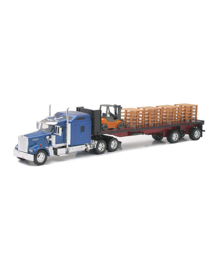 NRYSS-10373A - 1/32 KENWORTH W900 FLATBED W/ FORKLIFT & PALLET