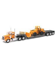 NRY10773 - 1/32 KENWORTH W900 LOWBOY W/ CONSTRUCTION WHEEL LOADER