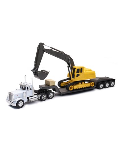 NRY12073B - 1/32 PETERBILT 379 LOWBOY W/ EXCAVATOR