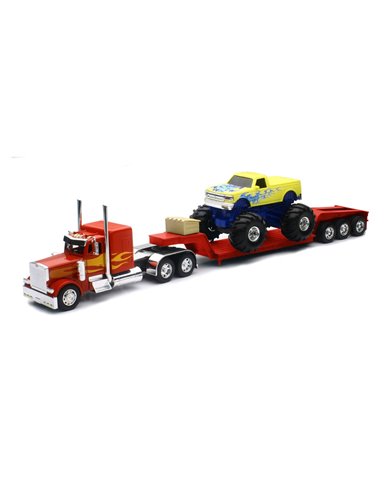 NRYSS-12053A - 1/32 CUSTOM PETERBILT 379 LOWBOY W/ MONSTER TRUCK NRYSS-12053A - 1/32 CUSTOM PETERBILT 379 LOWBOY W/ MONSTER TRUCK