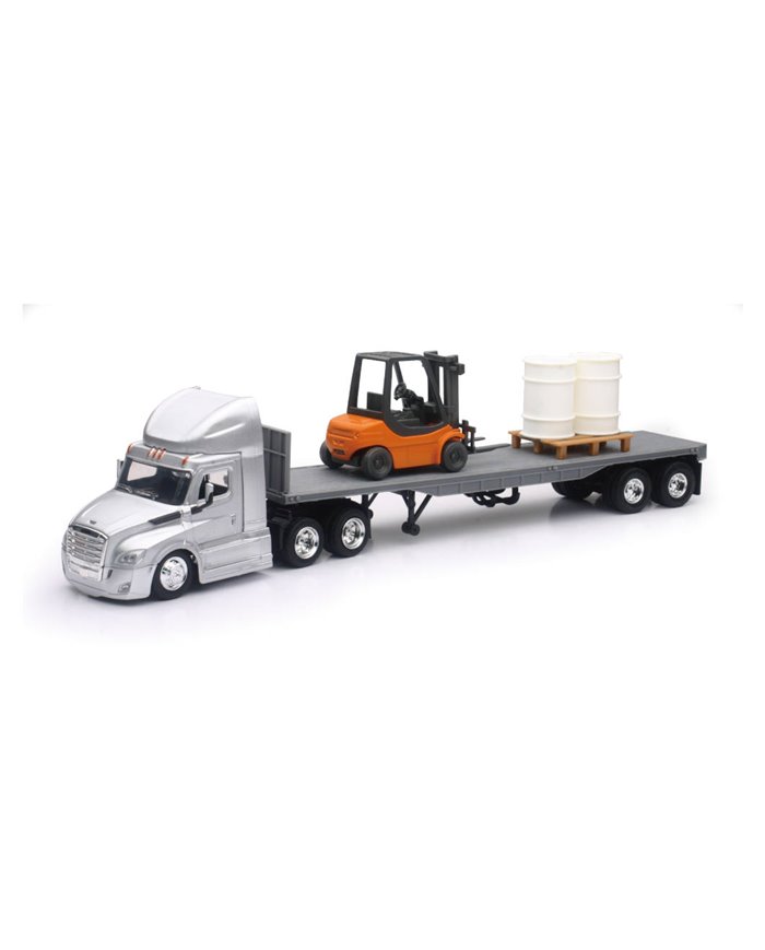 NRY16083 - 1/43 FREIGHTLINER CASCADIA FLATBED W/ FORKLIFT AND BARRELS NRY16083 - 1/43 FREIGHTLINER CASCADIA FLATBED W/ FORKLIFT AND BARRELS