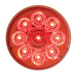 UP39740-9 LED 2.5" Round Pure Reflector Light (Clearance/Marker) - Red LED/Red Lens