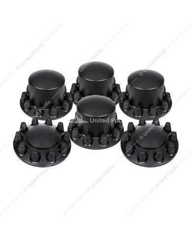 UP10354 - Dome Axle Cover Combo Kit With 33mm Standard Thread-On Nut Covers & Nut Cover Tool - Matte Black