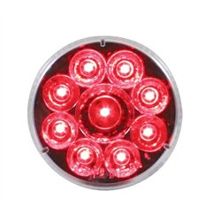 UP39742-9 LED 2.5" Round Pure Reflector Light (Clearance/Marker) - Red LED/Clear Lens