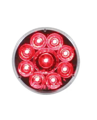 UP39742-9 LED 2.5" Round Pure Reflector Light (Clearance/Marker) - Red LED/Clear Lens