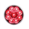 UP39742-9 LED 2.5" Round Pure Reflector Light (Clearance/Marker) - Red LED/Clear Lens