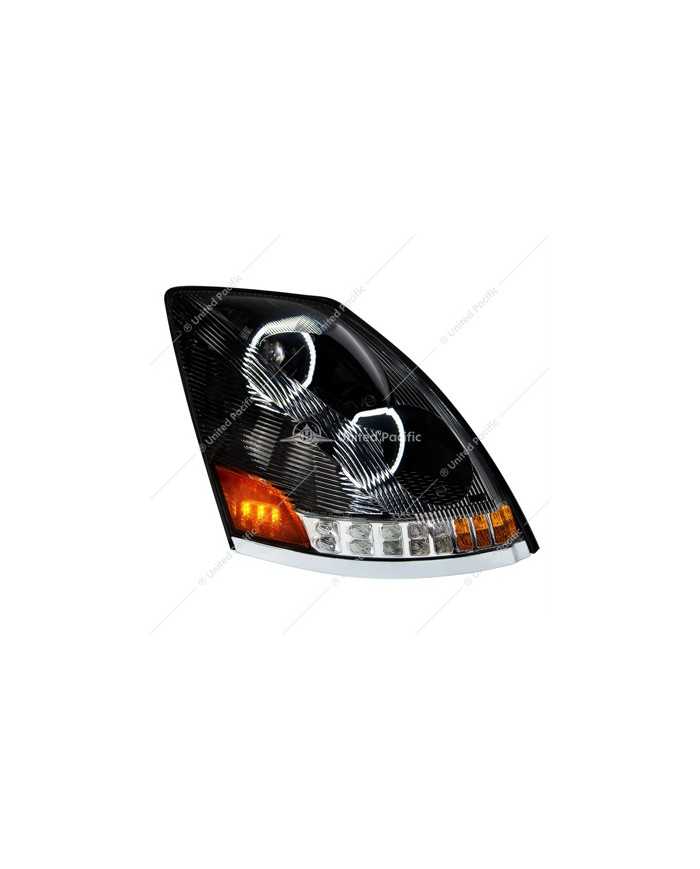 UP35752 - Black 10 LED Headlight For 2003-2017 Volvo VN/VNL - Passenger Side
