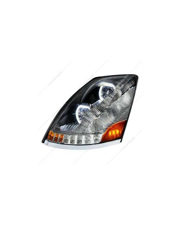 UP35749 - Chrome 10 LED Headlight For 2003-2017 Volvo VN/VNL - Driver Side