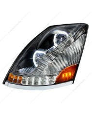 UP35752 - Black 10 LED Headlight For 2003-2017 Volvo VN/VNL - Passenger Side