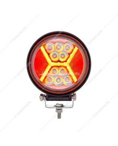 UP36456 - 4.5" 24 High Power LED Work Light With "X" Red Light Guide UP36456 - 4.5" 24 High Power LED Work Light With "X" Red Light Guide