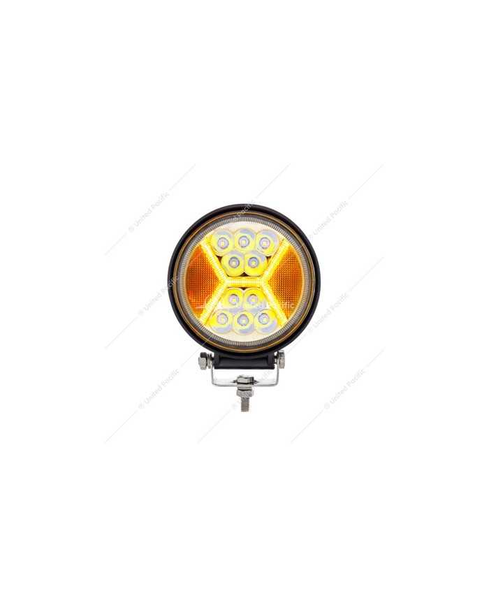 UP36454 - 4.5" 24 High Power LED Work Light With "X" Amber Light Guide UP36454 - 4.5" 24 High Power LED Work Light With "X" Amber Light Guide