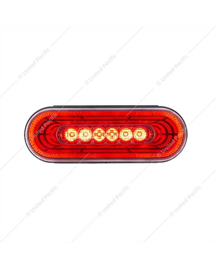 UP36571 - 22 LED 6" Oval Abyss Light (Stop, Turn & Tail) - Red LED/Clear Lens