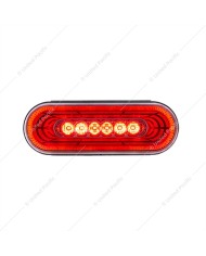 UP36610 - 6" Oval Combo Light With 14 LED Stop, Turn & Tail & 16 LED Back-Up - Red LED/Clear Lens