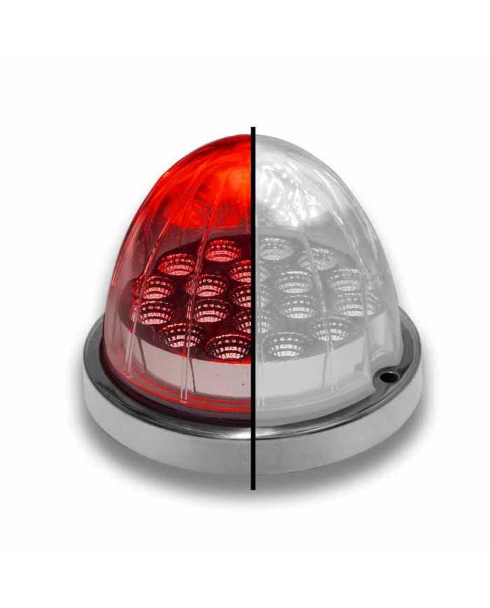 TXTLED-WXRW-Dual Revolution Red/White Watermelon LED with Reflector Cup & Lock Ring (19 Diodes)