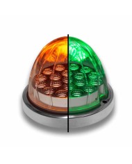 TXTLED-WXAG-Dual Revolution Amber/Green Watermelon LED with Reflector Cup & Lock Ring (19 Diodes)