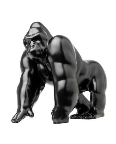 GG48189-MATTE BLACK GORILLA KING HOOD ORNAMENT GG48189-MATTE BLACK GORILLA KING HOOD ORNAMENT