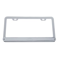 UP39747-Chrome License Plate Frame With 14 LED 12" Light Bar - Amber LED/Chrome Lens