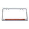 UP39756-Chrome License Plate Frame With 10 LED 9" Light Bar - Red LED/Red Lens