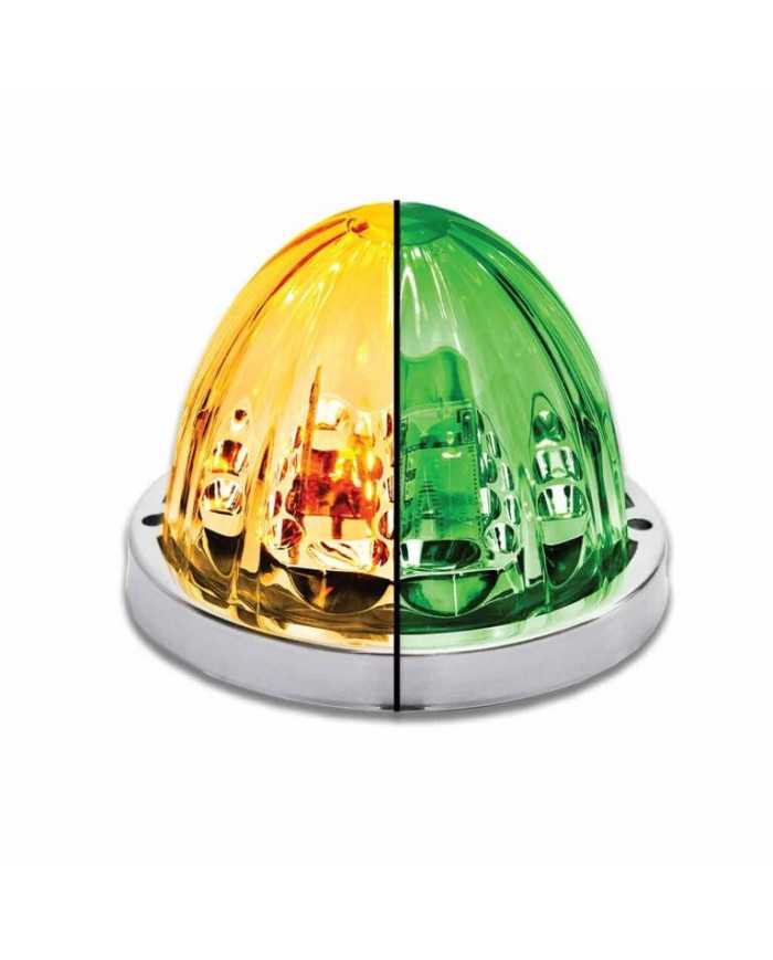TXTLED-WTAG-Dual Revolution Amber/Green Watermelon LED with Glass Pattern & Lock Ring TXTLED-WTAG-Dual Revolution Amber/Green Watermelon LED with Glass Pattern & Lock Ring