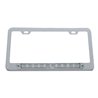UP39758-Chrome License Plate Frame With 10 LED 9" Light Bar - Red LED/Clear Lens
