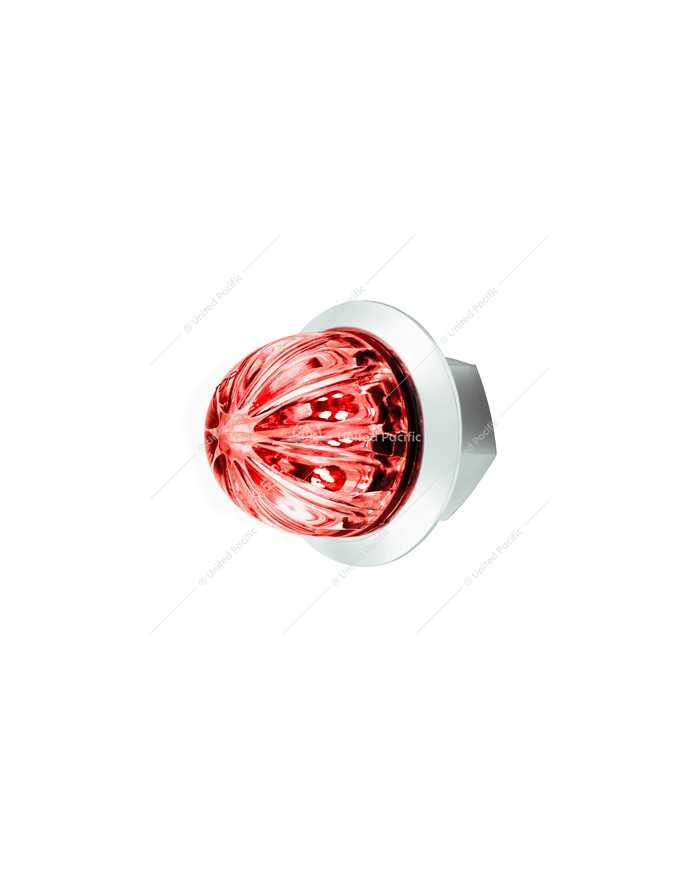 UP39229 - 2 LED Dual Function 3/4" Mini Watermelon Light (Clearance/Marker) - Red LED/Clear Lens