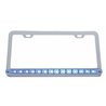 UP39779-Chrome License Plate Frame With 14 LED 12" Light Bar - Blue LED/Clear Lens