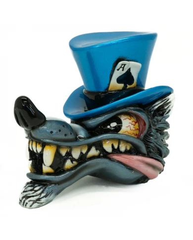 Lobo con sombrero de copa - Buda azul