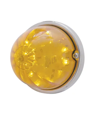 UP39782-17 LED Dual Function Watermelon Flush Mount Kit With Low Profile Bezel - Amber LED/Amber Lens