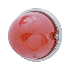 UP39783-17 LED Dual Function Watermelon Flush Mount Kit With Low Profile Bezel - Red LED/Red Lens