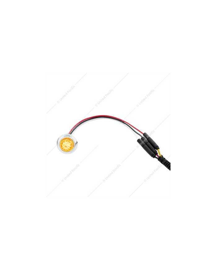UP34849 - 4 LED Dual Function 3/4" Mini Watermelon Light (Clearance/Marker) - Amber LED/Clear Lens UP34849 - 4 LED Dual Function 3/4" Mini Watermelon Light (Clearance/Marker) - Amber LED/Clear Lens