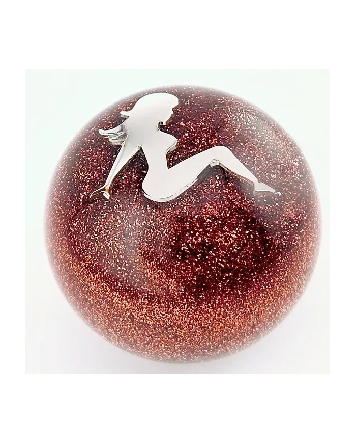 Red Glitter mud flap girl right facing ball Red Glitter mud flap girl right facing ball