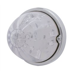 UP39784-17 LED Dual Function Watermelon Flush Mount Kit With Low Profile Bezel - Amber LED/Clear Lens