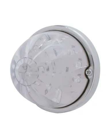 UP39784-17 LED Dual Function Watermelon Flush Mount Kit With Low Profile Bezel - Amber LED/Clear Lens