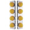UP39794-SS Front Air Cleaner Bracket With 8X 17 Amber LED Hi/Lo Watermelon Lights & SS Bezels For Peterbilt-Amber Lens