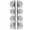 UP39795-SS Front Air Cleaner Bracket With 8X 17 Amber LED Hi/Lo Watermelon Lights & SS Bezels For Peterbilt-Clear Lens
