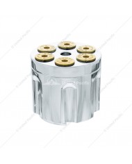 UP70862 - Gun Cylinder 13/15/18 Speed Gearshift Knob - Liquid Silver