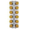 UP39796-SS Front Air Cleaner Brkt With 12X 17 Amber LED Hi/Lo Watermelon Lights & SS Bezels For Peterbilt-Amber Lens
