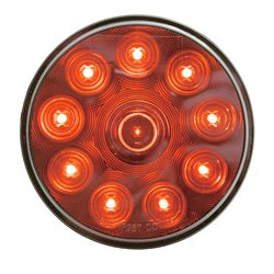 UP39813-10 LED 4" Auxiliary Light - Red LED With Chrome Lens