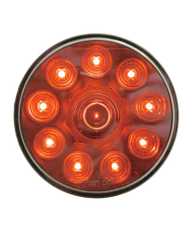 UP39813-10 LED 4" Auxiliary Light - Red LED With Chrome Lens